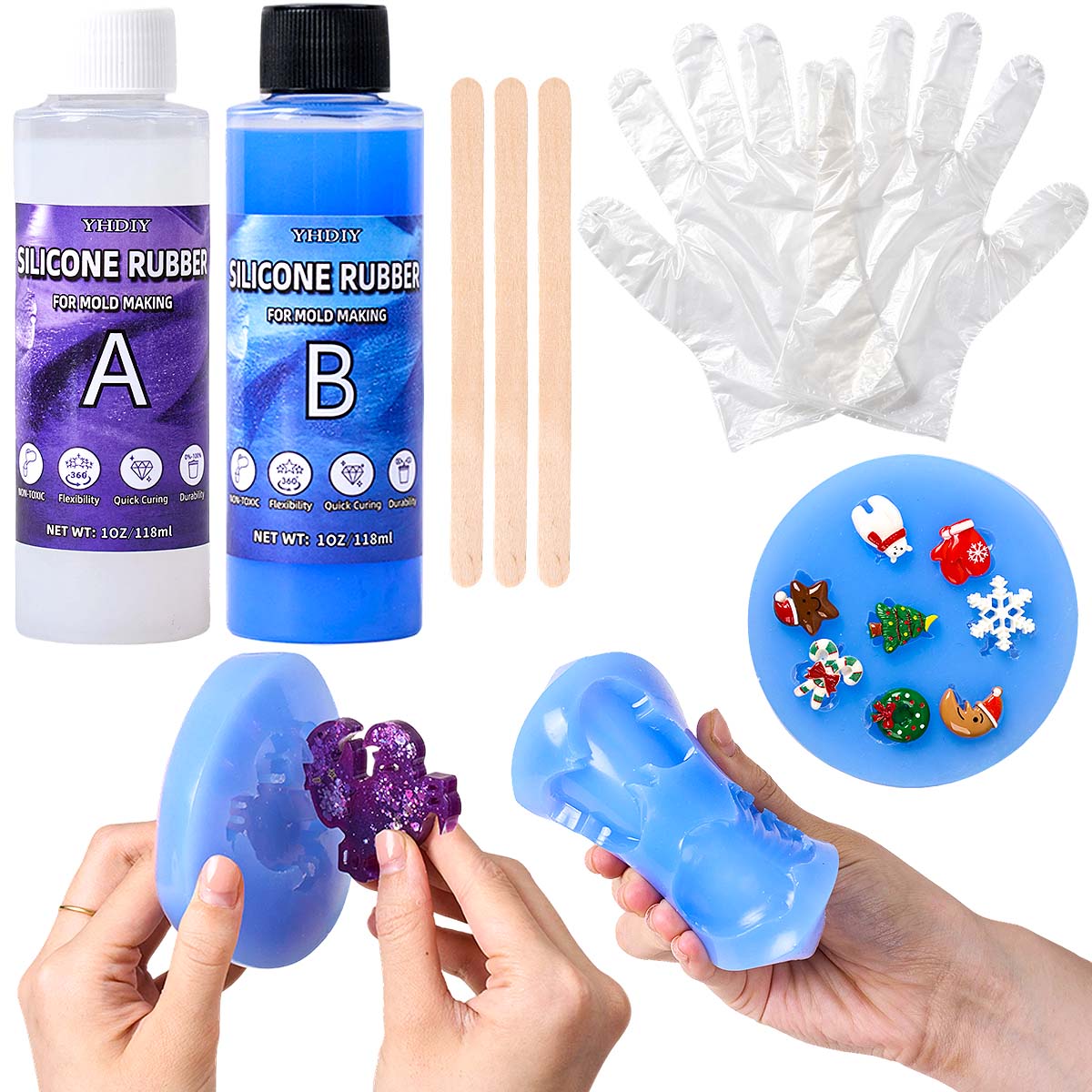 Soap Making Diy - Kit Pembuatan Cetakan Silikon 118ml/296ml untuk