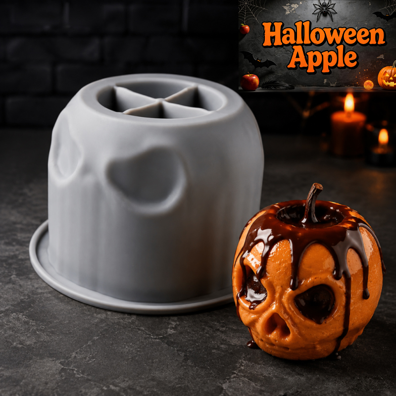 Soap Making Diy - Cetakan silikon apel tengkorak Halloween, desain