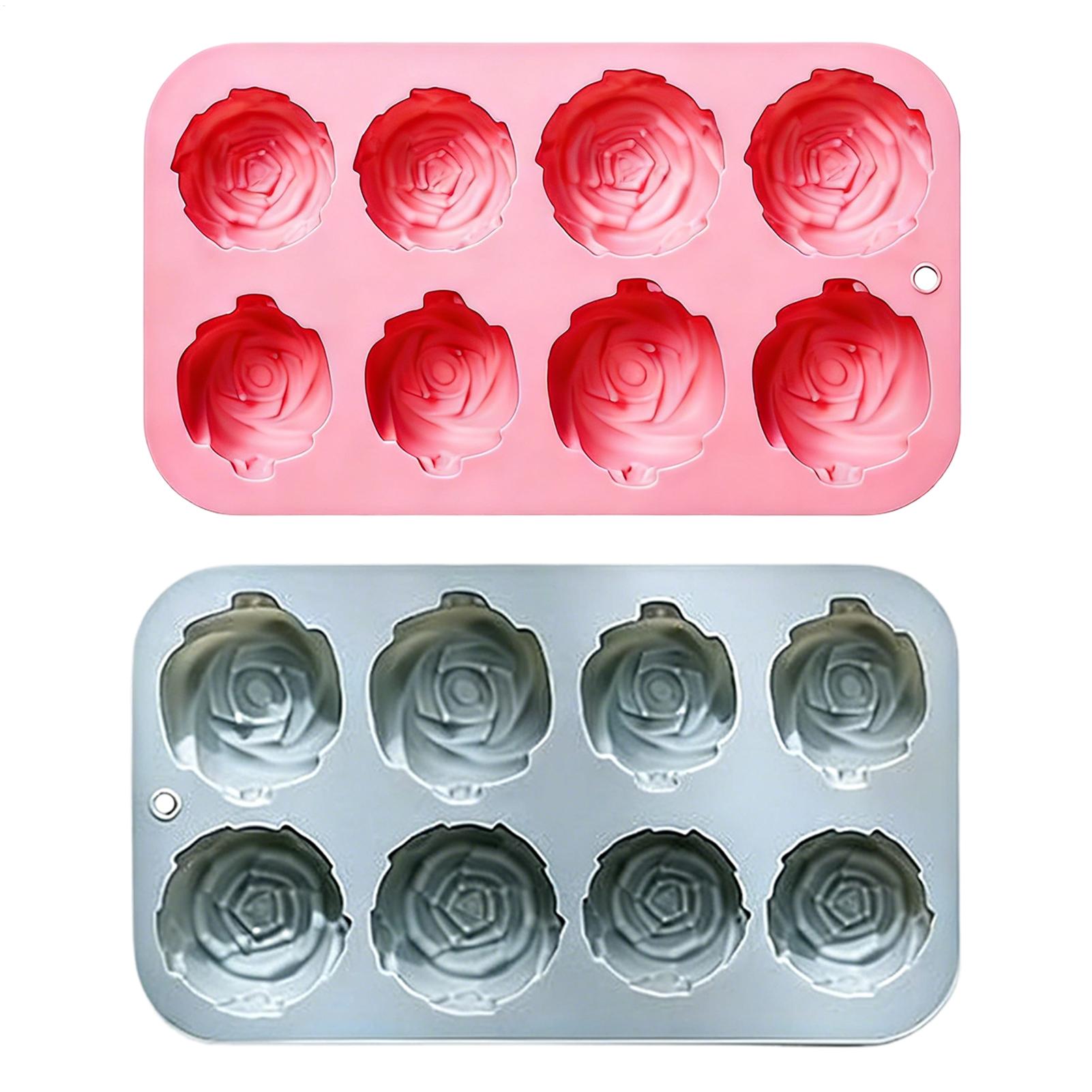 Soap Making Diy - Cetakan Silikon Bunga Mawar 8 Lubang,