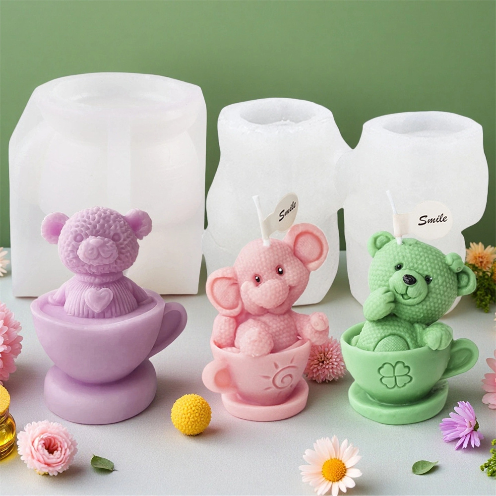 Soap Making Jug - Cetakan Silikon Beruang Teddy dalam Cangkir,