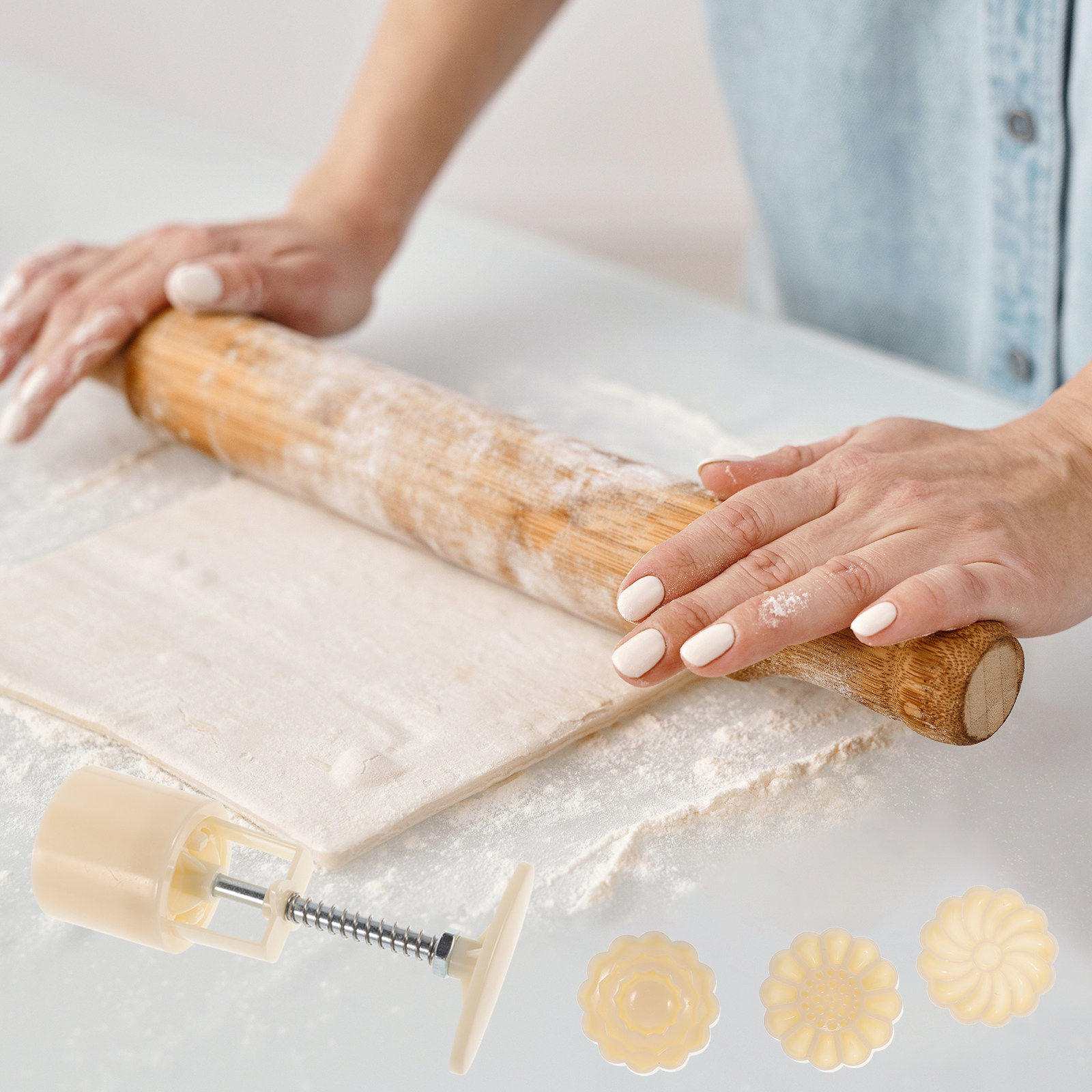1Set Cetakan Kue Bulan DIY Foo - Soap Making Diy ulasan dan harga